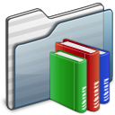Library Folder Graphite Icon 128x128 png